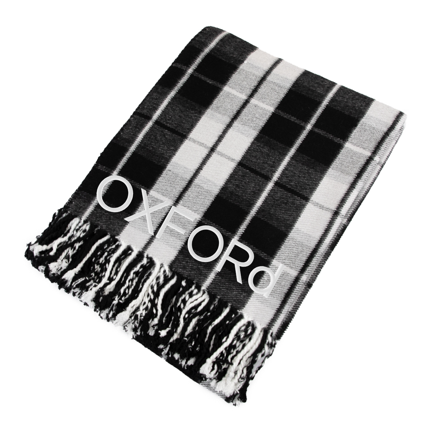 OXFORd - Black/White Bamboo Throw Blanket