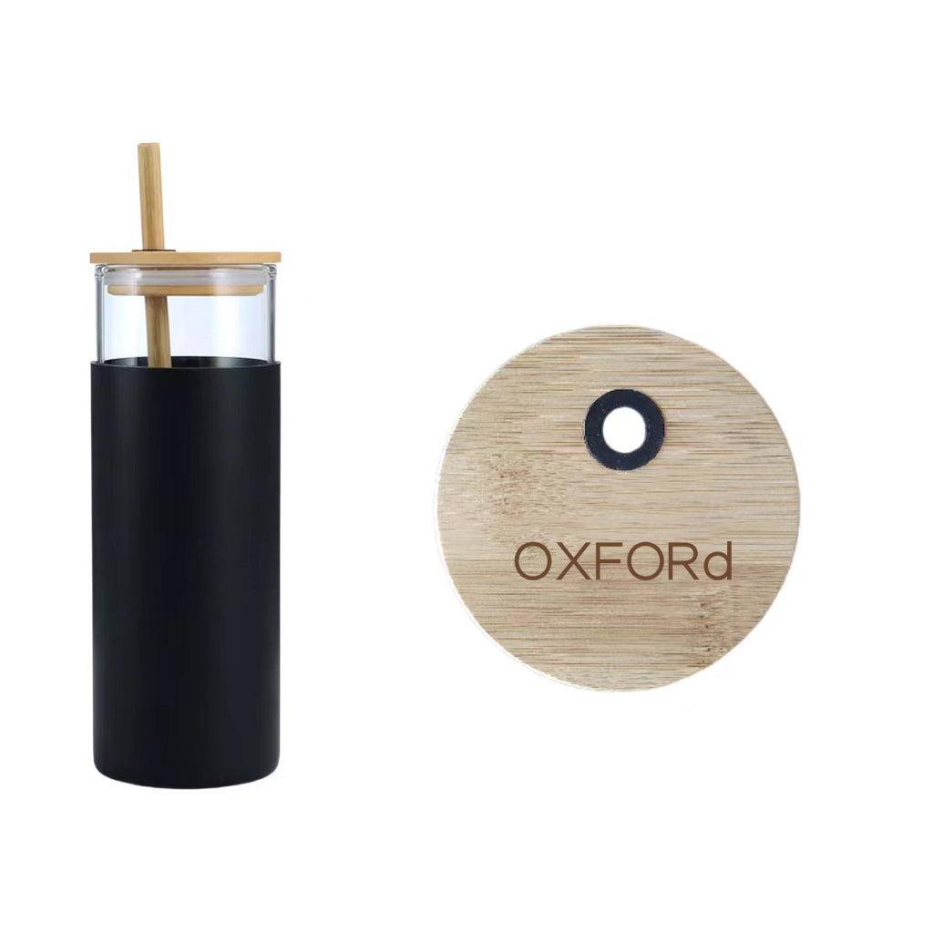 OXFORd - 20 oz Glass Tumbler with Bamboo Lid & Straw